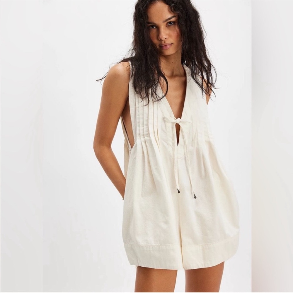 Free People Webster Romper in Ecru - Picture 2 of 6